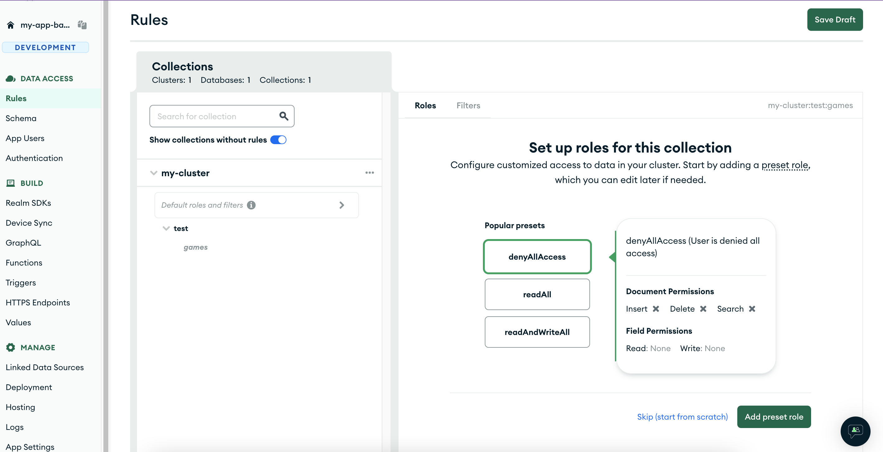 Data access rules