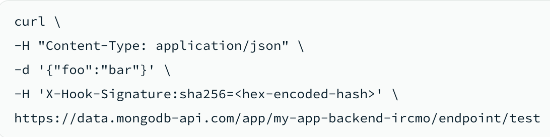 curl function call as shown in the UI