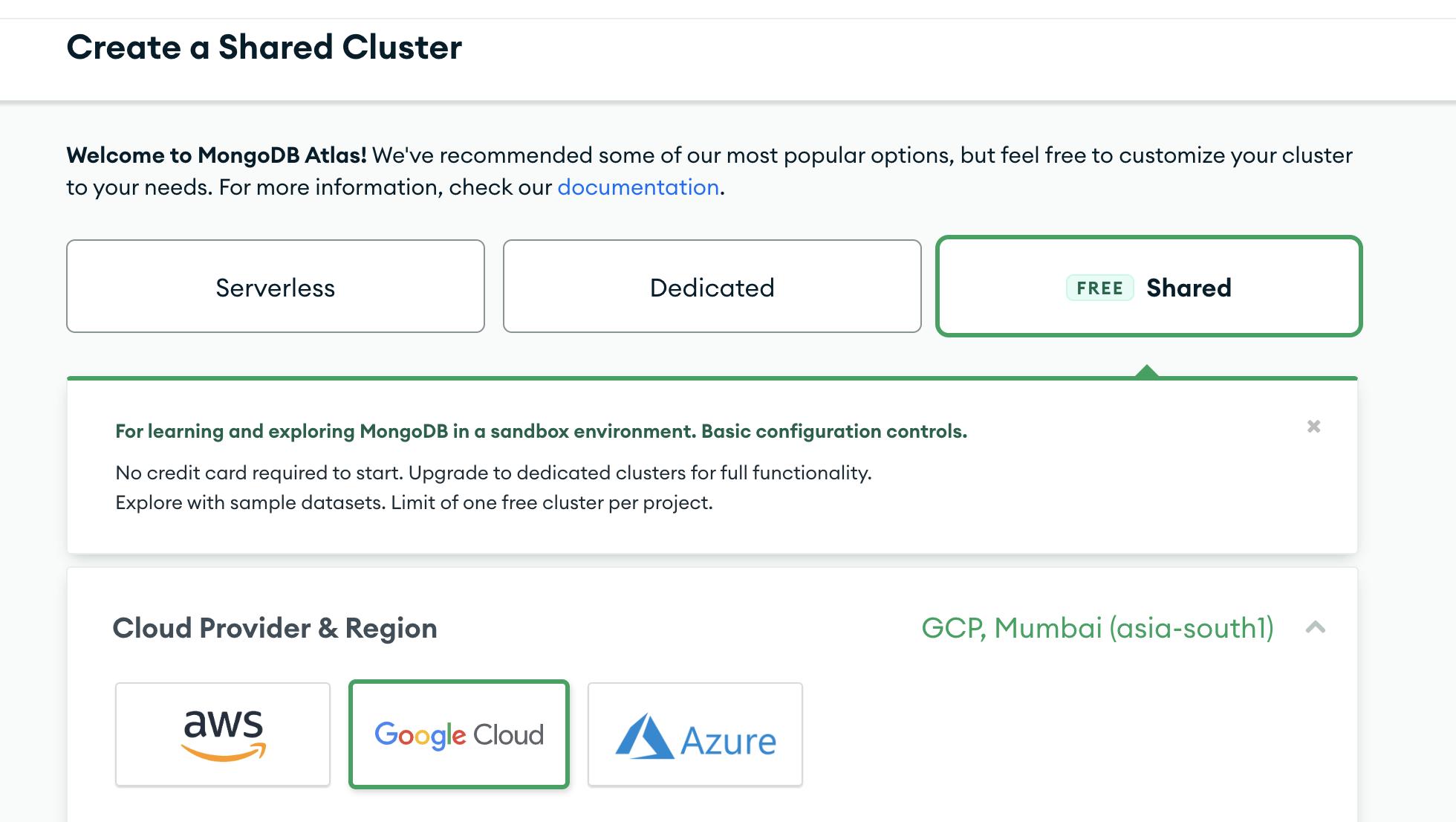 Creating MongoDB cluster